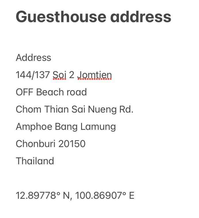Pluemchai Guesthouse Haat Jomtien Eksteriør bilde